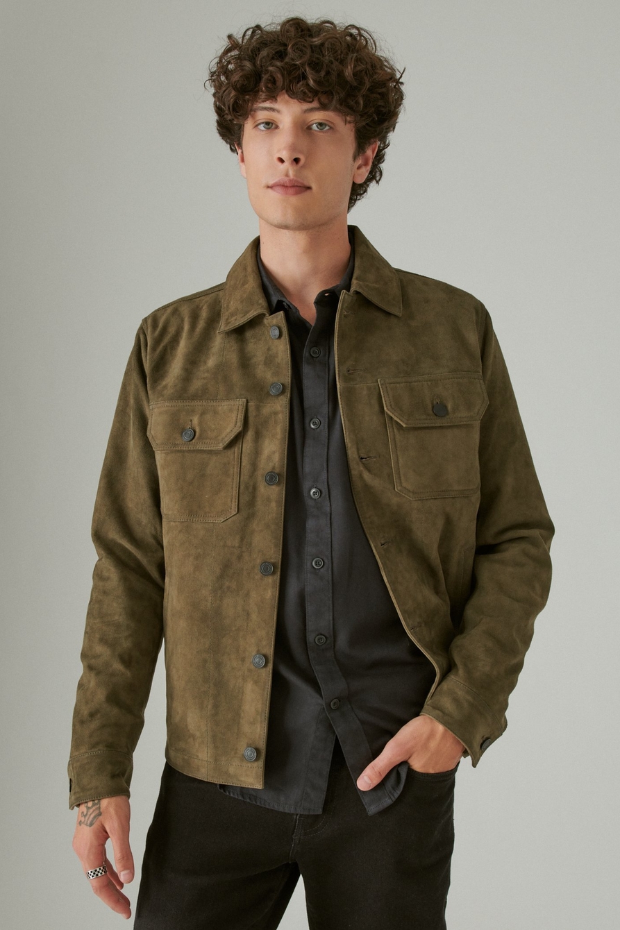 suede military shirt jacket